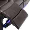 Home Theater Seating Manual Recliner Chair with Center Console and LED Light Strip for Living Room, Brown