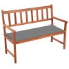 Patio Bench with Cushion 47.2" Solid Acacia Wood